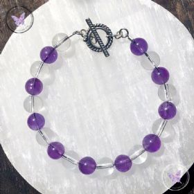 Amethyst & Clear Quartz Healing Bracelet